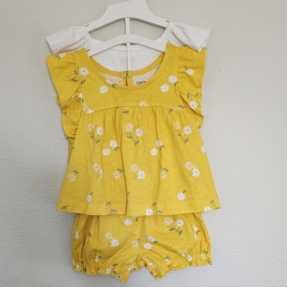 Carter's Other - 5/$20 NWT Carter's Just One You Yellow Floral Set, Size 6M
